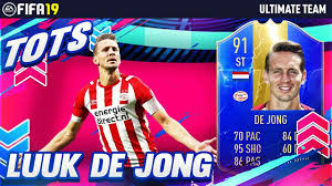 Deze pagina toont een statistiek over de gedetailleerde prestaties van een speler. Is He Good Enough 91 Team Of The Season Luuk De Jong Player Review Fifa 19 Ultimate Team Youtube