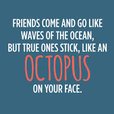 Friends Come And Go Like Waves Of The Ocean But True Ones Stick Like An Octopus On Your Face Friendship Quotes Life Quotes Deep Friends Quotes