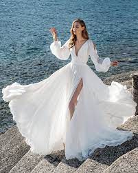 White Wedding Dress Wedding Dress Long Sleeve Outdoor Wedding Dress Bridal Dresses