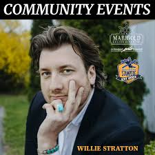 As part of our community events leading up to the Nova Scotia Stampede,  don't miss Willie Stratton who is performing LIVE at The Marigold Cultural  Centre September 25th at 7:30pm 🎶🎸 𝐀𝐛𝐨𝐮𝐭