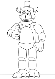 In his right hand he holds a microphone. Free Printable Five Nights At Freddy S Fnaf Coloring Pages