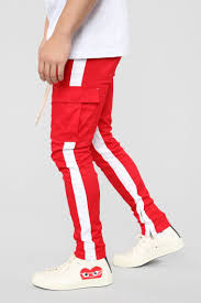Black And Yellow Cargo Pants Travis Cargo Pants Red White In 2020 Red Pants Men Mens Pants Fashion Thrifted Outfits