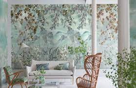 Papier peint vinyle sur intissé motif botanical vert et. Tout Savoir Sur La Tendance Des Tissus Et Papiers Peints 2021