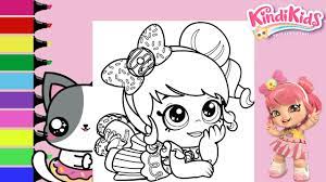 She looks so peachy !!!! Coloring Shopkins Kindi Kids Donatina Doll Coloring Book Page Sprinkled Donuts Jr Youtube