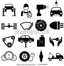 Car Maintenance And Repair Icon Set Stock Vector Auto Repair Car Maintenance Car Tattoos