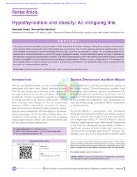 pdf hypothyroidism and obesity an