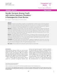 Pdf Gender Variance Among Youth With Autism Spectrum