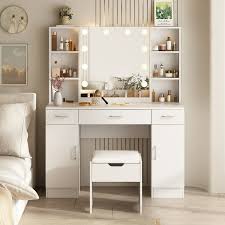 Veanerwood Large Makeup Vanity Set With
