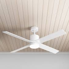 White fans with light kits. Allmodern 52 Harlingen 4 Blade Led Standard Ceiling Fan With Remote Control And Light Kit Included Reviews Wayfair