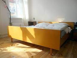 50er 60er jahre retro bett vintage style mit lattenrost haus deko schlafzimmer zimmer