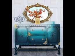 Blended Teal And Gold Leaf Buffet With Dixie Belle Paint Youtube Painting Furniture Diy Blue Painted Furniture Stencil Furniture