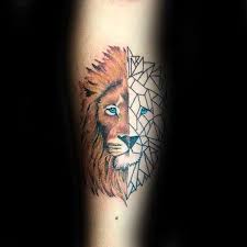 Top 57 Geometric Lion Tattoo Ideas 2021 Inspiration Guide Geometric Lion Tattoo Mens Lion Tattoo Lion Tattoo