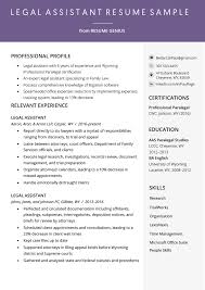 legal assistant resume example