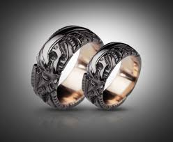 Black And Silver Wedding Rings For Men Biomechaniczne Obraczki Slubne Tyvodar Black Wedding Rings Rings For Men Black Rings