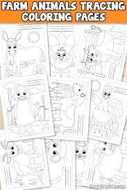 These zoo themed activities and games are perfect for a preschool zoo theme or add these wild animal coloring pages to your activities. Farm Animals Tracing Coloring Pages Itsybitsyfun Com