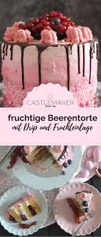 Fruchtige Torte Im Ombre Look Mit Himbeeren Heidelbeeren Drip Cake Fruchtige Torten Tropfkuchen Beerentorte