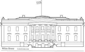 Continuous line drawing of house, residential building concept, logo, symbol, construction, vector illustration simple. United States Land Marks Coloring Page And Facts House Colouring Pages White House Drawing House Colouring Pictures