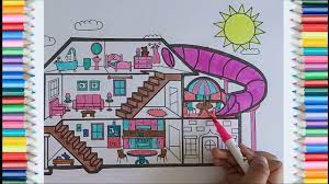 Color a Hard House for Kids- تلوين بيت للاطفال - YouTube