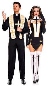 A priest costume can be easily put together by using some black pants, and a black turtle neck. Pin On Halloween