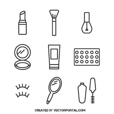 Black And White Palette For Vector Art Makeup Vector Icons Mini Drawings Makeup Logo Vector Icons Free