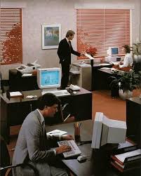 Tomorrow Back To The Office 80s Eighties Office Computer Regrann From Retro Office 80s Interior Design Vintage Office