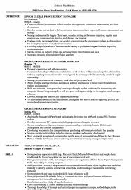 Global Procurement Manager Resume Sample Project Manager Resume Marketing Resume Customer Service Resume