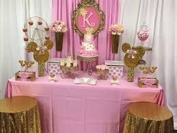 Dessert Table Minnie Mouse Theme Pink And White Backdrop Minnie Mouse Birthday Party Birthday Parties Minnie Mouse Birthday