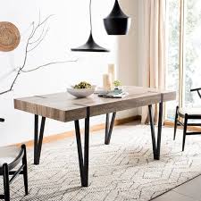 Shop Safavieh Alyssa Brown Rustic Mid Century Dining Table Multi On Sale Free Shipping Today O Mid Century Dining Table Dining Table Dining Table Black