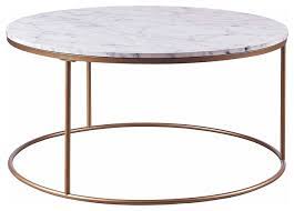 Coffee tables are a key component of any living space, offering a place to set drinks and snacks or display decor. Modern Round Coffee Table Gold Finished Metal Base With Faux Marble Top Contemporary Coffee Tables By Efurnish Houzz