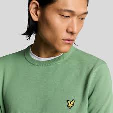 Cotton Crew Neck Jumper, smoke green