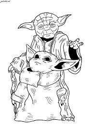 The name says it all. Baby Yoda Yoda Star Wars Movies Adult Coloring Pages