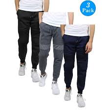 Galaxy By Harvic Mens Slim Fit Fleece Moto Joggers 3 Pack S 2xl