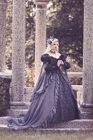 Grey And Black Gothic Sleeping Beauty Medieval Fantasy Or Etsy Fantasy Gowns Gothic Wedding Dress Black Wedding Dresses