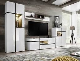 Die anbauwand ist ein klassiker im wohnzimmer. Wohnwand Anbauwand Wohnzimmer Schrankwand Pioniers Led Beleuchtung 21 Ebay