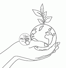 Planet Earth On Hand Earth Day Coloring Page For Kids Coloring Pages Printables Free Wuppsy C Earth Coloring Pages Earth Day Coloring Pages Coloring Pages