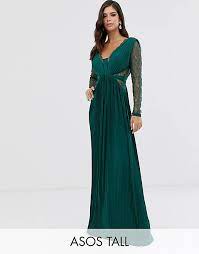 Shop easier with asos' multiple payments and return options (ts&cs apply). Asos Design Tall Lace And Pleat Long Sleeve Maxi Dress Asos