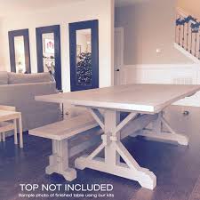 With Our Farmhouse Style Trestle Table Base Kits You Can Combine Our Built To Order Table Base Kit With A Table Diy Table Trestle Table Farmhouse Dining Table