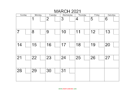 This blank march calendar printable is available in word, excel or pdf format. Free Download Printable March 2021 Calendar With Check Boxes