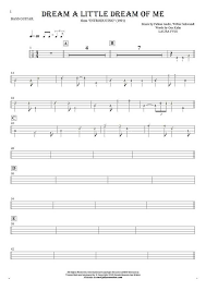 Dream A Little Dream Of Me Tablature Rhythm Values For Bass Guitar