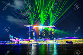 Laser And Light Show At Marina Bay Sands Singapore Stock Photo Picture And Royalty Free Image Image 46708136