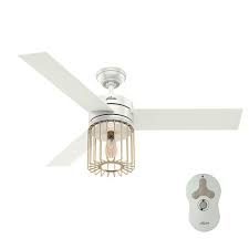 Hunter Ronan 52 In Led Indoor Fresh White Ceiling Fan With Remote Control And Light 59238 The Home Depot Ceiling Fan With Remote Ceiling Fan With Light White Ceiling Fan