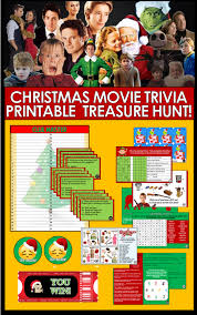 Free, printable christmas film quiz! Printable Christmas Movie Trivia Game Treasure Hunt