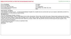 Writing a cover letter is essential when applying for jobs. Villa Housekeeper Application Letters