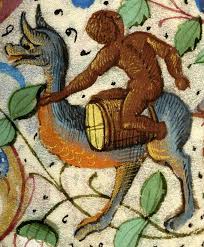 Wild Man Back Turned Astride Fantastic Animal Carrying Cask Breviary France Ca 1511 The Morgan Library M Medieval Art Medieval Medieval Manuscript
