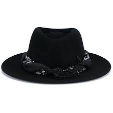 Maison Michel Thadee Bandana Hat Black And White Hats Cowboy Hats Bandana Hat