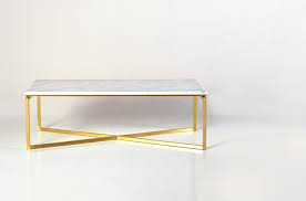 Baguette Coffee Table Brass Leg In Gold Finish And White Carrara Marble Top Arc Living Com Marble Coffee Table Marble Top Coffee Table Coffee Table