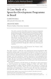 [1 january 1998, p.u.(b) 9/1998; Pdf A Case Study Of A Sport For Development Programme In Brazil Sport For Development In Brazil
