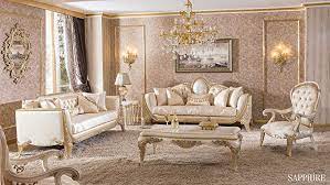 Klassisch Luxurioses Wohnzimmer Sofa Set Saphire 1 Tisch 2 Sessel 1 Sofa 1 Chester Farbkombination Wohnzimmer Dekor Modern Wohnzimmer Sofa Sofa Design