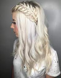 Platinum Blonde Hairstyle With Half Up Braid Braids For Long Hair Long Hair Styles Braided Hairstyles