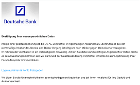 Das im soll befindliche business konto ausgleicht). Deutsche Bank Phishing Aktuell Diesen Fake Mails Durfen Sie Nicht Trauen